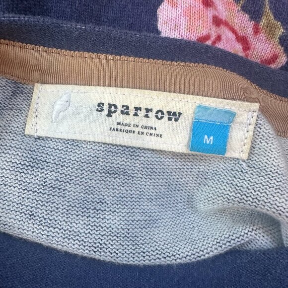 ANTHROPOLOGIE Sparrow Fair Isle Floral Sweater with Tie Size Medium - Picture 9 of 11